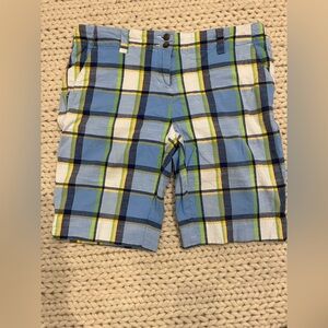Women’s Loudmouth Blue Plaid Golf Shorts size 10